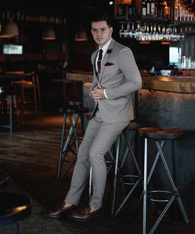 Houndstooth Tan Suit