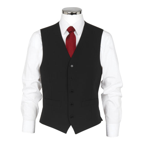 Plain black waistcoat SS17127V5